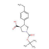 1227845-15-9 (3S,4R)-4-(4-ethylphenyl)-1-[(2-methylpropan-2-yl)oxycarbonyl]pyrrolidine-3-carboxylic acid chemical structure