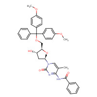 104579-03-5 N-[1-[(2R,4S,5R)-5-[[bis(4-methoxyphenyl)-phenylmethoxy]methyl]-4-hydroxyoxolan-2-yl]-5-methyl-2-oxopyrimidin-4-yl]benzamide chemical structure