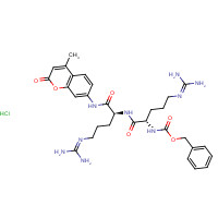 136132-67-7 benzyl N-[(2S)-5-(diaminomethylideneamino)-1-[[(2S)-5-(diaminomethylideneamino)-1-[(4-methyl-2-oxochromen-7-yl)amino]-1-oxopentan-2-yl]amino]-1-oxopentan-2-yl]carbamate;hydrochloride chemical structure