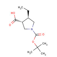 1268520-70-2 (3R,4R)-4-ethyl-1-[(2-methylpropan-2-yl)oxycarbonyl]pyrrolidine-3-carboxylic acid chemical structure