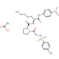 88793-79-7 acetic acid;(2S)-N-[(2S)-6-amino-1-(4-nitroanilino)-1-oxohexan-2-yl]-1-[2-[(4-methylphenyl)sulfonylamino]acetyl]pyrrolidine-2-carboxamide chemical structure
