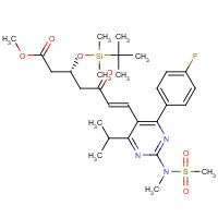 147118-38-5 methyl (E,3R)-3-[tert-butyl(dimethyl)silyl]oxy-7-[4-(4-fluorophenyl)-2-[methyl(methylsulfonyl)amino]-6-propan-2-ylpyrimidin-5-yl]-5-oxohept-6-enoate chemical structure