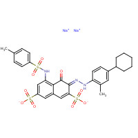 8004-53-3 disodium;(3Z)-3-[(4-cyclohexyl-2-methylphenyl)hydrazinylidene]-5-[(4-methylphenyl)sulfonylamino]-4-oxonaphthalene-2,7-disulfonate chemical structure