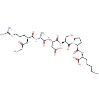 125455-58-5 (2S)-6-amino-2-[[(2S)-1-[(2S)-2-[[(2S)-2-[[(2S)-2-[[(2S)-2-[(2-aminoacetyl)amino]-5-(diaminomethylideneamino)pentanoyl]amino]propanoyl]amino]-3-carboxypropanoyl]amino]-3-hydroxypropanoyl]pyrrolidine-2-carbonyl]amino]hexanoic acid chemical structure