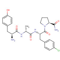 102029-97-0 (2S)-1-[(2S)-2-[[(2R)-2-[[(2S)-2-amino-3-(4-hydroxyphenyl)propanoyl]amino]propanoyl]amino]-3-(4-chlorophenyl)propanoyl]pyrrolidine-2-carboxamide chemical structure