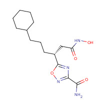 348622-88-8 5-[(3R)-6-cyclohexyl-1-(hydroxyamino)-1-oxohexan-3-yl]-1,2,4-oxadiazole-3-carboxamide chemical structure