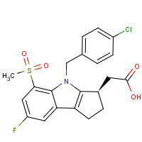 571170-77-9 2-[(3R)-4-[(4-chlorophenyl)methyl]-7-fluoro-5-methylsulfonyl-2,3-dihydro-1H-cyclopenta[b]indol-3-yl]acetic acid chemical structure
