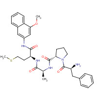 100930-06-1 (2S)-1-[(2S)-2-amino-3-phenylpropanoyl]-N-[(2S)-1-[[(2S)-1-[(4-methoxynaphthalen-2-yl)amino]-4-methylsulfanyl-1-oxobutan-2-yl]amino]-1-oxopropan-2-yl]pyrrolidine-2-carboxamide chemical structure