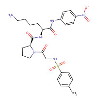 73392-19-5 (2S)-N-[(2S)-6-amino-1-(4-nitroanilino)-1-oxohexan-2-yl]-1-[2-[(4-methylphenyl)sulfonylamino]acetyl]pyrrolidine-2-carboxamide chemical structure