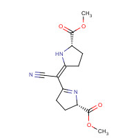 105251-49-8 methyl (2S)-5-[(Z)-cyano-[(5S)-5-methoxycarbonylpyrrolidin-2-ylidene]methyl]-3,4-dihydro-2H-pyrrole-2-carboxylate chemical structure