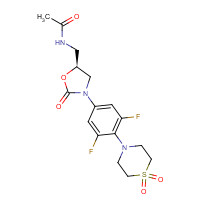 383199-88-0 N-[[(5S)-3-[4-(1,1-dioxo-1,4-thiazinan-4-yl)-3,5-difluorophenyl]-2-oxo-1,3-oxazolidin-5-yl]methyl]acetamide chemical structure