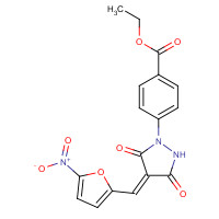 418805-02-4 ethyl 4-[(4Z)-4-[(5-nitrofuran-2-yl)methylidene]-3,5-dioxopyrazolidin-1-yl]benzoate chemical structure