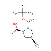 132622-71-0 (2S,4S)-4-cyano-1-[(2-methylpropan-2-yl)oxycarbonyl]pyrrolidine-2-carboxylic acid chemical structure