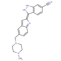 1121657-91-7 (3E)-3-[5-[(4-methylpiperazin-1-yl)methyl]indol-2-ylidene]-1,2-dihydroindazole-6-carbonitrile chemical structure
