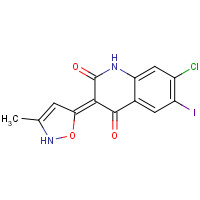1398339-48-4 (3E)-7-chloro-6-iodo-3-(3-methyl-2H-1,2-oxazol-5-ylidene)-1H-quinoline-2,4-dione chemical structure