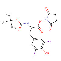 163679-35-4 (2,5-dioxopyrrolidin-1-yl) (2S)-3-(4-hydroxy-3,5-diiodophenyl)-2-[(2-methylpropan-2-yl)oxycarbonylamino]propanoate chemical structure