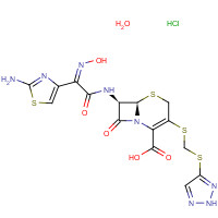 154776-45-1 (6R,7R)-7-[[(2Z)-2-(2-amino-1,3-thiazol-4-yl)-2-hydroxyiminoacetyl]amino]-8-oxo-3-(2H-triazol-4-ylsulfanylmethylsulfanyl)-5-thia-1-azabicyclo[4.2.0]oct-2-ene-2-carboxylic acid;hydrate;hydrochloride chemical structure