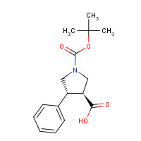 884048-45-7 (3S,4R)-1-[(2-methylpropan-2-yl)oxycarbonyl]-4-phenylpyrrolidine-3-carboxylic acid chemical structure