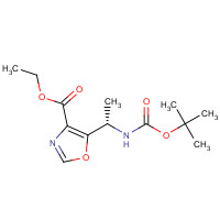 672310-07-5 ethyl 5-[(1S)-1-[(2-methylpropan-2-yl)oxycarbonylamino]ethyl]-1,3-oxazole-4-carboxylate chemical structure