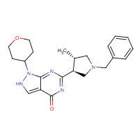1082743-70-1 6-[(3S,4S)-1-benzyl-4-methylpyrrolidin-3-yl]-1-(oxan-4-yl)-2H-pyrazolo[3,4-d]pyrimidin-4-one chemical structure