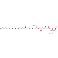 78113-36-7 (2S)-2-[[(4R)-4-[[(2S)-2-[[(2R)-2-[(3R,4R,5S,6R)-3-acetamido-2,5-dihydroxy-6-(hydroxymethyl)oxan-4-yl]oxypropanoyl]amino]propanoyl]amino]-5-amino-5-oxopentanoyl]amino]-6-(octadecanoylamino)hexanoic acid chemical structure