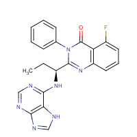 1146702-54-6 5-fluoro-3-phenyl-2-[(1S)-1-(7H-purin-6-ylamino)propyl]quinazolin-4-one chemical structure