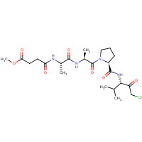 65144-34-5 methyl 4-[[(2S)-1-[[(2S)-1-[(2S)-2-[[(3S)-1-chloro-4-methyl-2-oxopentan-3-yl]carbamoyl]pyrrolidin-1-yl]-1-oxopropan-2-yl]amino]-1-oxopropan-2-yl]amino]-4-oxobutanoate chemical structure