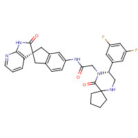 957118-49-9 2-[(8R)-8-(3,5-difluorophenyl)-10-oxo-6,9-diazaspiro[4.5]decan-9-yl]-N-[(2R)-2'-oxospiro[1,3-dihydroindene-2,3'-1H-pyrrolo[2,3-b]pyridine]-5-yl]acetamide chemical structure