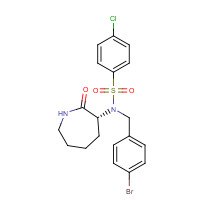 851600-86-7 N-[(4-bromophenyl)methyl]-4-chloro-N-[(3R)-2-oxoazepan-3-yl]benzenesulfonamide chemical structure