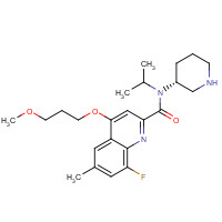 1078129-57-3 8-fluoro-4-(3-methoxypropoxy)-6-methyl-N-[(3R)-piperidin-3-yl]-N-propan-2-ylquinoline-2-carboxamide chemical structure