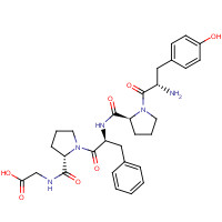72122-63-5 2-[[(2S)-1-[(2S)-2-[[(2S)-1-[(2S)-2-amino-3-(4-hydroxyphenyl)propanoyl]pyrrolidine-2-carbonyl]amino]-3-phenylpropanoyl]pyrrolidine-2-carbonyl]amino]acetic acid chemical structure