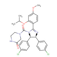 675576-98-4 4-[(4S,5R)-4,5-bis(4-chlorophenyl)-2-(4-methoxy-2-propan-2-yloxyphenyl)-4,5-dihydroimidazole-1-carbonyl]piperazin-2-one chemical structure