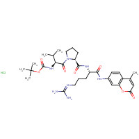 70375-24-5 tert-butyl N-[(2S)-1-[(2S)-2-[[(2S)-5-(diaminomethylideneamino)-1-[(4-methyl-2-oxochromen-7-yl)amino]-1-oxopentan-2-yl]carbamoyl]pyrrolidin-1-yl]-3-methyl-1-oxobutan-2-yl]carbamate;hydrochloride chemical structure