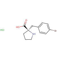 1049741-44-7 (2R)-2-[(4-bromophenyl)methyl]pyrrolidine-2-carboxylic acid;hydrochloride chemical structure