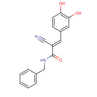 133550-30-8 (E)-N-benzyl-2-cyano-3-(3,4-dihydroxyphenyl)prop-2-enamide chemical structure