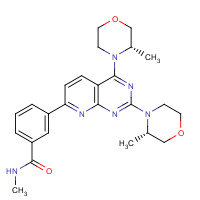 1009298-59-2 3-[2,4-bis[(3S)-3-methylmorpholin-4-yl]pyrido[2,3-d]pyrimidin-7-yl]-N-methylbenzamide chemical structure