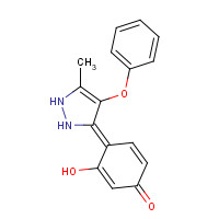 253168-59-1 (4Z)-3-hydroxy-4-(5-methyl-4-phenoxy-1,2-dihydropyrazol-3-ylidene)cyclohexa-2,5-dien-1-one chemical structure