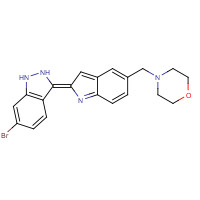 945924-51-6 4-[[(2E)-2-(6-bromo-1,2-dihydroindazol-3-ylidene)indol-5-yl]methyl]morpholine chemical structure