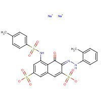 6358-43-6 disodium;(3Z)-3-[(2-methylphenyl)hydrazinylidene]-5-[(4-methylphenyl)sulfonylamino]-4-oxonaphthalene-2,7-disulfonate chemical structure