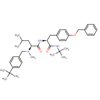 217171-01-2 (2S)-N-[(2S)-1-(tert-butylamino)-1-oxo-3-(4-phenylmethoxyphenyl)propan-2-yl]-2-[(4-tert-butylphenyl)methyl-methylamino]-4-methylpentanamide chemical structure