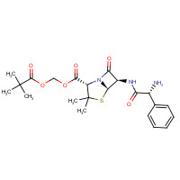 33817-20-8 2,2-dimethylpropanoyloxymethyl (2S,5R,6R)-6-[[(2R)-2-amino-2-phenylacetyl]amino]-3,3-dimethyl-7-oxo-4-thia-1-azabicyclo[3.2.0]heptane-2-carboxylate chemical structure