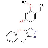 394228-36-5 (6E)-4-ethyl-3-methoxy-6-(5-methyl-4-phenoxy-1,2-dihydropyrazol-3-ylidene)cyclohexa-2,4-dien-1-one chemical structure