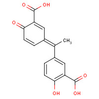 69989-75-9 5-[(1E)-1-(3-carboxy-4-oxocyclohexa-2,5-dien-1-ylidene)ethyl]-2-hydroxybenzoic acid chemical structure