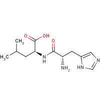 7763-65-7 (2S)-2-[[(2S)-2-amino-3-(1H-imidazol-5-yl)propanoyl]amino]-4-methylpentanoic acid chemical structure