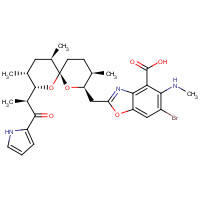 76455-48-6 6-bromo-5-(methylamino)-2-[[(2S,3R,5R,6S,8R,9R)-3,5,9-trimethyl-2-[(2S)-1-oxo-1-(1H-pyrrol-2-yl)propan-2-yl]-1,7-dioxaspiro[5.5]undecan-8-yl]methyl]-1,3-benzoxazole-4-carboxylic acid chemical structure