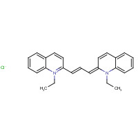 2768-90-3 (2E)-1-ethyl-2-[(E)-3-(1-ethylquinolin-1-ium-2-yl)prop-2-enylidene]quinoline;chloride chemical structure