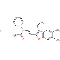 41729-43-5 N-[(E)-2-(3-ethyl-5,6-dimethyl-1,3-benzoxazol-3-ium-2-yl)ethenyl]-N-phenylacetamide;iodide chemical structure