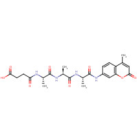 73617-90-0 4-[[(2S)-1-[[(2S)-1-[[(2S)-1-[(4-methyl-2-oxochromen-7-yl)amino]-1-oxopropan-2-yl]amino]-1-oxopropan-2-yl]amino]-1-oxopropan-2-yl]amino]-4-oxobutanoic acid chemical structure