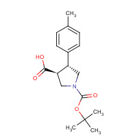 959577-53-8 (3S,4R)-4-(4-methylphenyl)-1-[(2-methylpropan-2-yl)oxycarbonyl]pyrrolidine-3-carboxylic acid chemical structure