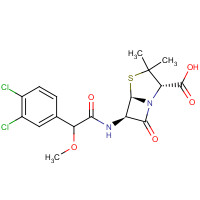 1926-49-4 (2S,5R,6R)-6-[[2-(3,4-dichlorophenyl)-2-methoxyacetyl]amino]-3,3-dimethyl-7-oxo-4-thia-1-azabicyclo[3.2.0]heptane-2-carboxylic acid chemical structure